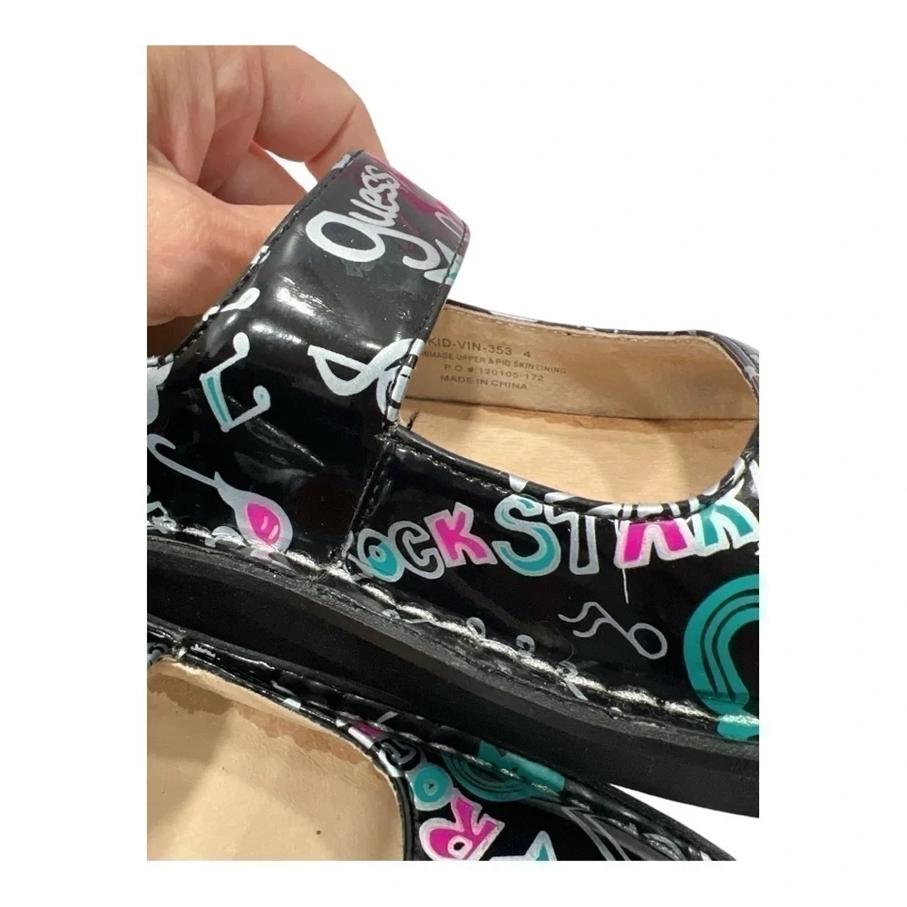 Alegria Girls Kids Vinca Paloma Rock Star Black Kids Shoes Clogs Size 4